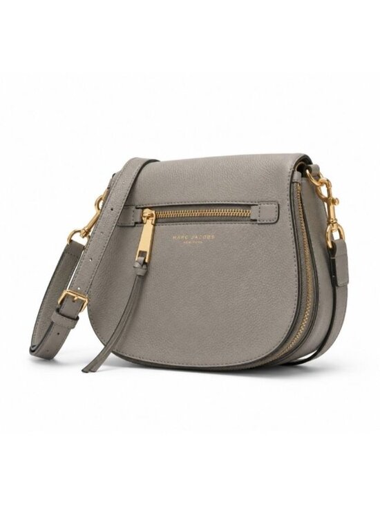 Marc Jacobs Handbags - Marc Jacobs Nomad Crossbody Bag Pebbled Leather Saddle Shoulder Handbag Gray